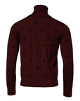 Dolce & Gabbana Maroon Monogram Turtleneck Pullover Sweater