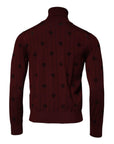 Dolce & Gabbana Maroon Monogram Turtleneck Pullover Sweater