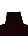 Dolce & Gabbana Maroon Monogram Turtleneck Pullover Sweater