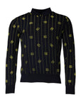 Dolce & Gabbana Black Monogram Mock Neck Pullover Sweater