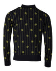 Dolce & Gabbana Black Monogram Mock Neck Pullover Sweater