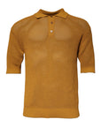 Dolce & Gabbana Brown Perforated Collared Short Sleeves T-shirt