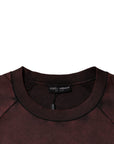 Dolce & Gabbana Brown Logo Cotton Crew Neck Pullover Sweater