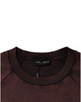 Dolce & Gabbana Brown Logo Cotton Crew Neck Pullover Sweater