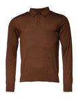 Dolce & Gabbana Brown Cashmere Buttoned Men Pullover Sweater