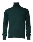Dolce & Gabbana Green Cashmere Turtleneck Men Pullover Sweater