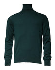 Dolce & Gabbana Green Cashmere Turtleneck Men Pullover Sweater