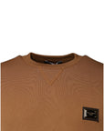 Dolce & Gabbana Brown Logo Plaque Crew Neck Pullover Sweater