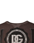 Dolce & Gabbana Brown Logo Print Crew Neck Pullover Sweater