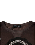 Dolce & Gabbana Brown Logo Print Crew Neck Pullover Sweater