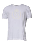 Dolce & Gabbana White Logo Embossed Cotton Crewneck T-shirt