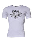 Dolce & Gabbana White Panda King Cotton Crew Neck T-shirt