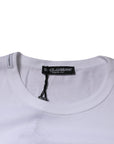 Dolce & Gabbana White Panda King Cotton Crew Neck T-shirt