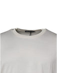 Dolce & Gabbana Off White Silk CrewNeck Short Sleeve T-shirt