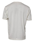 Dolce & Gabbana Off White Silk CrewNeck Short Sleeve T-shirt