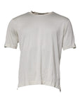 Dolce & Gabbana Off White Silk Crew Neck Short Sleeve T-shirt