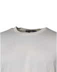 Dolce & Gabbana Off White Silk Crew Neck Short Sleeve T-shirt