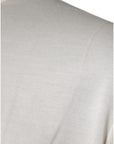 Dolce & Gabbana Off White Silk Crew Neck Short Sleeve T-shirt