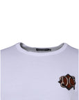 Dolce & Gabbana White DG Embroidery Cotton Crew Neck T-shirt