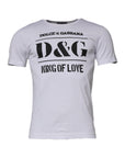 Dolce & Gabbana White D&G King Of Love Cotton Crew Neck T-shirt