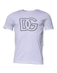Dolce & Gabbana White DG Logo Cotton Crew Neck T-shirt
