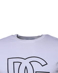 Dolce & Gabbana White DG Logo Cotton Crew Neck T-shirt