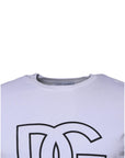 Dolce & Gabbana White DG Logo Cotton Crew Neck T-shirt