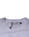 Dolce & Gabbana White DG Logo Cotton Crew Neck T-shirt