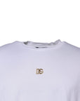 Dolce & Gabbana White DG Logo Crew Neck Short Sleeve T-shirt