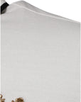 Dolce & Gabbana Off White Crown Cotton Collared Polo T-shirt