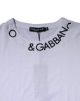 Dolce & Gabbana White Cotton Logo Crew Neck Short Sleeves T-shirt