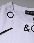 Dolce & Gabbana White Cotton Logo Crew Neck Short Sleeves T-shirt