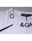 Dolce & Gabbana White Cotton Logo Crew Neck Short Sleeves T-shirt