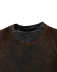 Dolce & Gabbana Brown Cotton Round Neck Sleeveless T-shirt
