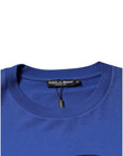 Dolce & Gabbana Blue Logo Print Cotton Men Crew Neck T-shirt