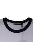 Dolce & Gabbana White Graphic Print Cotton Crew Neck T-shirt