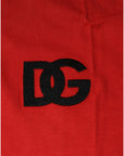 Dolce & Gabbana Red DG Logo Cotton Crew Neck T-shirt