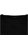 Dolce & Gabbana Black Silk Round Neck Sleeveless T-shirt