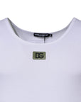 Dolce & Gabbana White Cotton Round Neck Sleeveless T-shirt