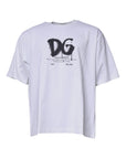 Dolce & Gabbana White DG Logo Cotton Crew Neck T-shirt