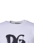 Dolce & Gabbana White DG Logo Cotton Crew Neck T-shirt