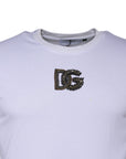 Dolce & Gabbana White DG Logo Cotton Crew Neck T-shirt