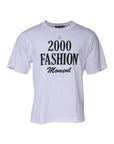 Dolce & Gabbana White Graphic Print Cotton Crew Neck T-shirt