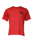 Dolce & Gabbana Red DG Logo Cotton Crew Neck T-shirt