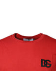 Dolce & Gabbana Red DG Logo Cotton Crew Neck T-shirt