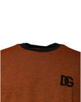 Dolce & Gabbana Brown DG Logo Cotton Crew Neck T-shirt