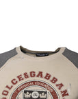 Dolce & Gabbana Beige Gray Graphic Print Cotton Crew Neck T-shirt