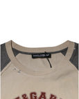 Dolce & Gabbana Beige Gray Graphic Print Cotton Crew Neck T-shirt
