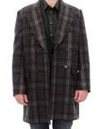 Dolce & Gabbana Sicilia Checkered Wool Blend Coat