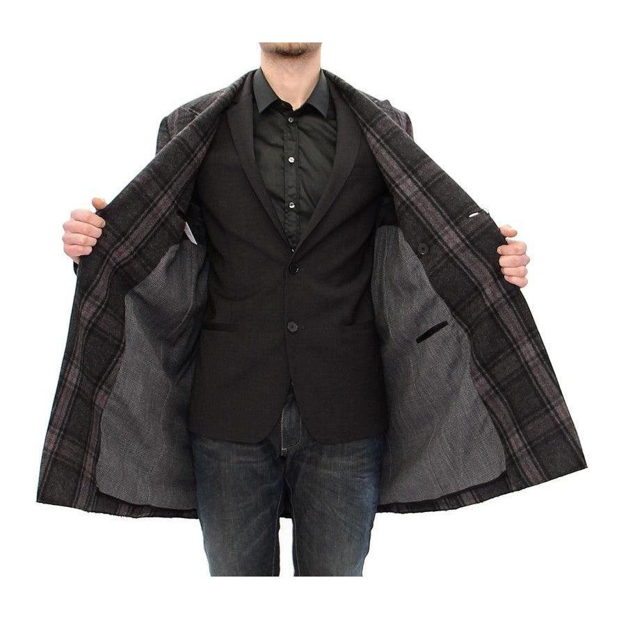 Dolce & Gabbana Sicilia Checkered Wool Blend Coat